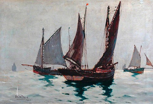 Scarborough Fishing Boats, 1903, Frederick Dade