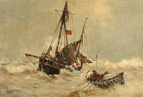 Fishing Boat with Life Boat, 1903, Frederick Dade