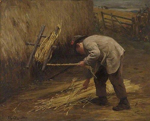 Spinning Thatch Bands, 1883, Frederick George Cotman