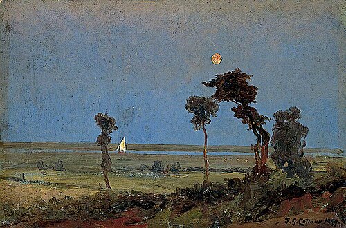 Moonlight River Scene, 1899, Frederick George Cotman