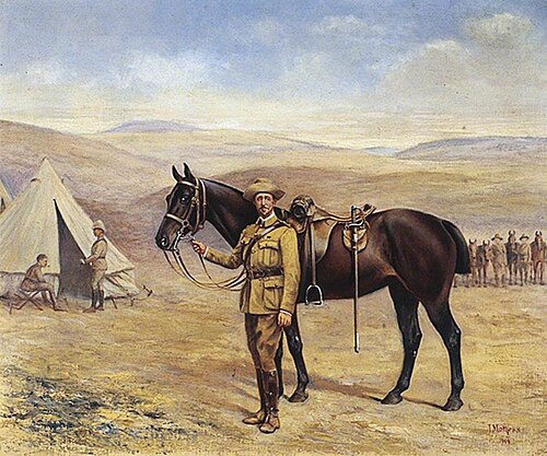 Colonel R. F. T. Gascoigne (1851–1937), with His Horse during the South African Campaign, 1906, John Edward Chapman Mathews