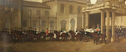 HRH Albert Edward, Prince of Wales (later King Edward VII), in a Carriage Procession at Brighton Pav, 1880, John Edward Chapman Mathews