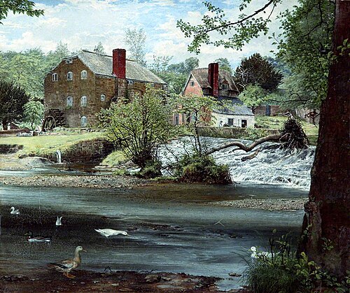 Mill on the Alyn, Denbighshire, 1862, John Edward Newton