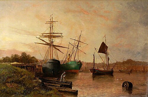 Ballast Quay, Ipswich Dock, Suffolk, 1884, John Edwards