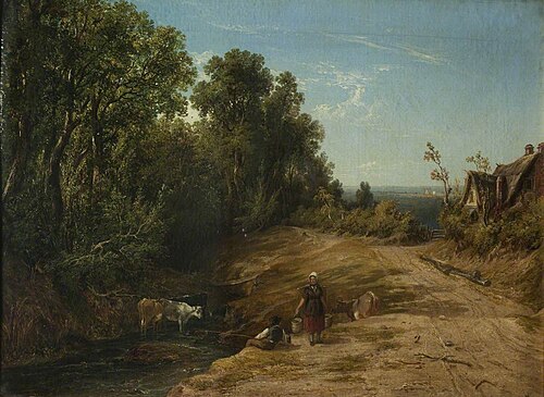 Landscape with Figures, near St Omer, 1836, John F. Tennant