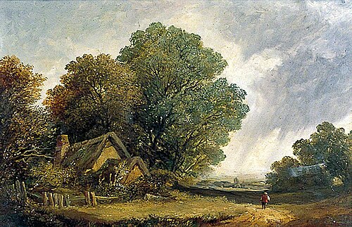 Road Scene with a Cottage, , Obadiah Short