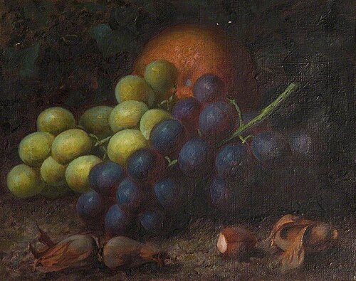 Still Life – Grapes, Orange and Hazelnuts, , Frederick William Roscoe