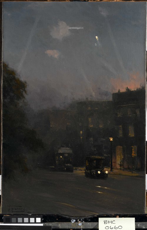 'A Zeppelin raid, 8 October 1915', 1916, John Fraser