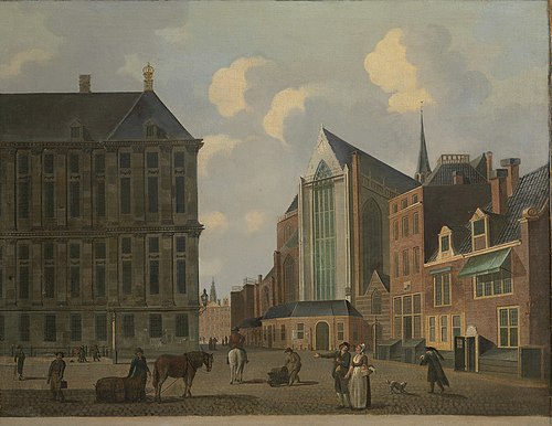 View of the Palace and the New Church from the Dam, 1812, Fredericus Theodorus Renard