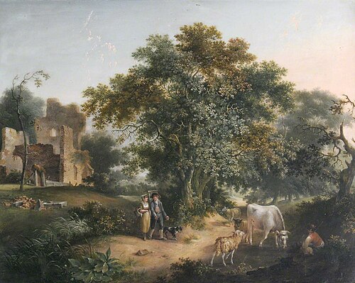 Figures, Cattle and Sheep  in Wooded Landscape, 1810, Fredericus Theodorus Renard