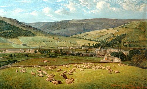 Mytholmroyd and Cragg Valley from Ewood Hall, 1869, John Holland