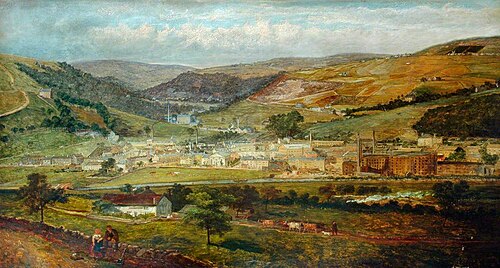 Hebden Bridge from Palace House, Fairfield, 1869, John Holland
