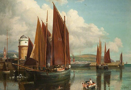Shipping in Douglas Harbour, 1905, John Holland