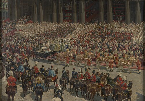 Queen Victoria’s Diamond Jubilee Service outside St Paul's Cathedral, 22 June 1897, 1898, Gennaro d'Amato