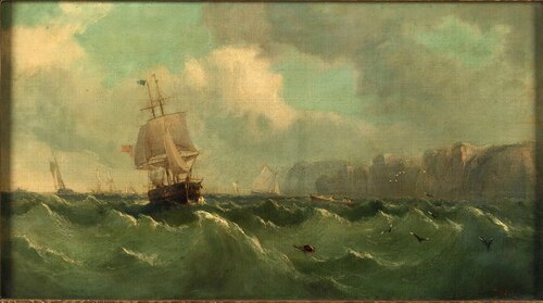 A ship off a high coast, , John James Wilson