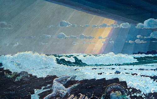 The Wreck of the 'Hampshire', 1917, Geoffrey Stephen Allfree