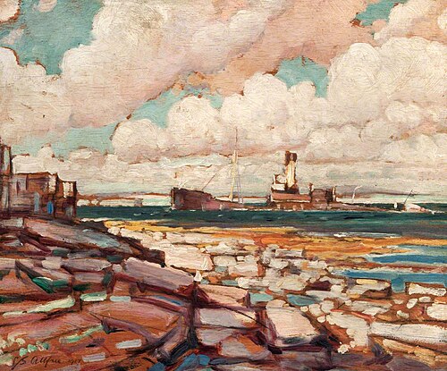 Submarined Ship Coming into Kirkwall, 1917, Geoffrey Stephen Allfree