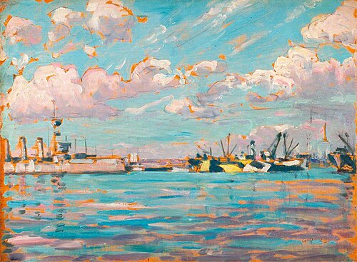 Ships in No. 1 Basin, 1918, Geoffrey Stephen Allfree