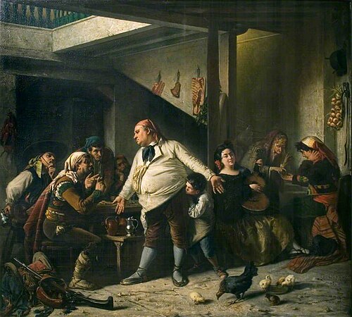 Interior of a Spanish 'Posada', 1864, Charles Antoine Joseph Loyeux