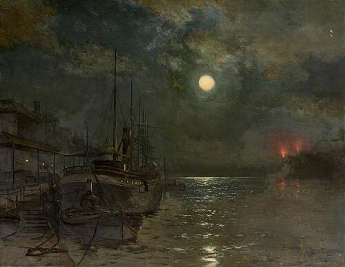 Moonlight on the Tyne, 1893, George Anthony Waterston