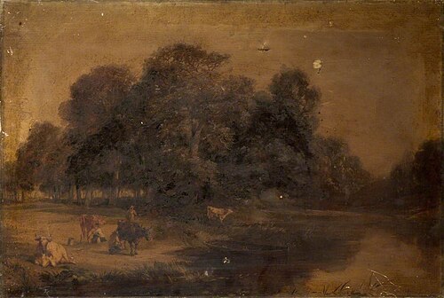 Landscape and Cattle, 1847, George Arthur Hickin
