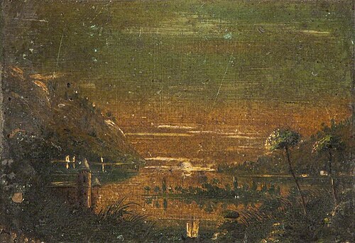 Castle and Lake, 1873, Charles Arthur Gervaise