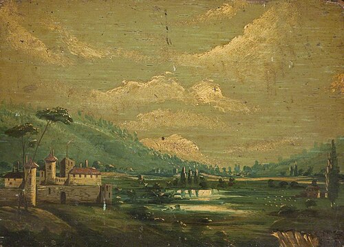 Castle in Valley, 1873, Charles Arthur Gervaise