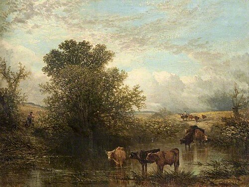 Cattle in a Pool, 1858, John Milne Donald
