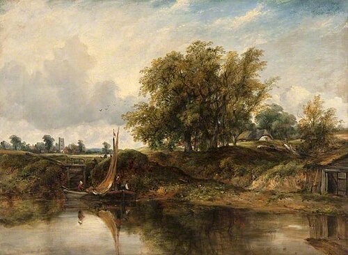 Canal Scene, Boats and Figures, , John Milne Donald