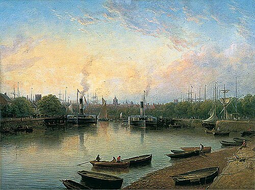 The Promenade and River Steamers, Ipswich, 1882, John Moore of Ipswich