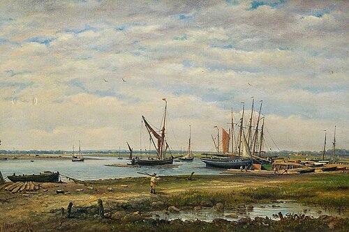Slaughden Quay, Suffolk, 1883, John Moore of Ipswich