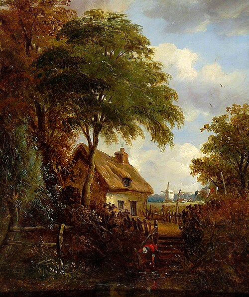 Landscape with a Girl at a Pool, , John Moore of Ipswich
