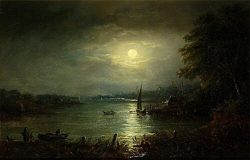 Moonlit River Landscape, , John Moore of Ipswich