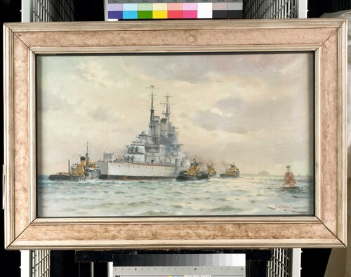 HMS Vanguard leaving Portsmouth for the breakers, 4 August 1960, 1950, Charles E. Turner