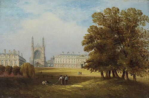 King's College Chapel, Cambridge as seen from Clare Hall Piece and Crotches, 1863, Victoria Susanna Colkett
