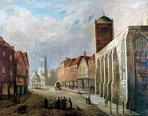 The Market Cross with St Crux, York, , George Fall