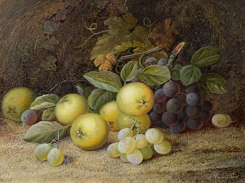 Still Life with Apples and Grapes, , Vincent Clare