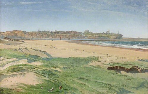 Shields Beach and Tynemouth Castle, 1873, Charles George Jefferson