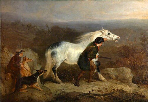 Stalking Stags in a Highland Landscape, 1833, Charles Hancock