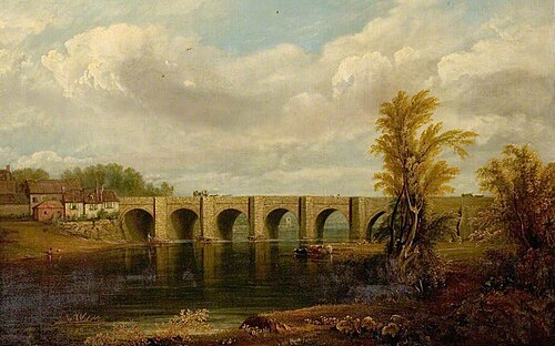 Old Trent Bridge, Nottingham, 1825, John Rawson Walker
