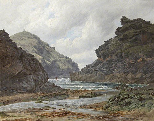 Boscastle Harbour at Low Tide, 1897, Charles Henry Branscombe