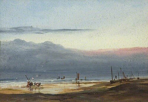 Beach with Boats and Figures, , George Hornblower Simms