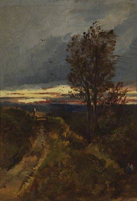 Country Lane at Sunset, , George Hornblower Simms