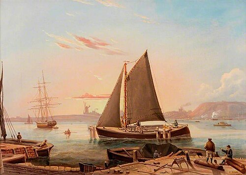 Tyne Wherry at the Mill Dam, 1850, John Scott