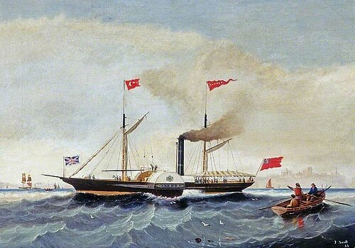 The Steam Tug 'Alfred' off Tynemouth, 1856, John Scott