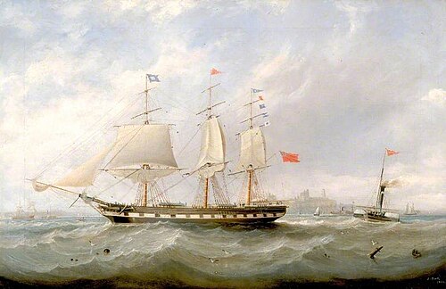 Tynemouth with Shipping, 1859, John Scott