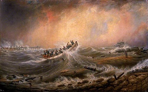 A Wreck off the South Pier, 1861, John Scott