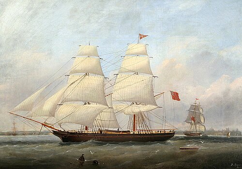 British Brig In Two Positions Off Newcastle, 1851, John Scott