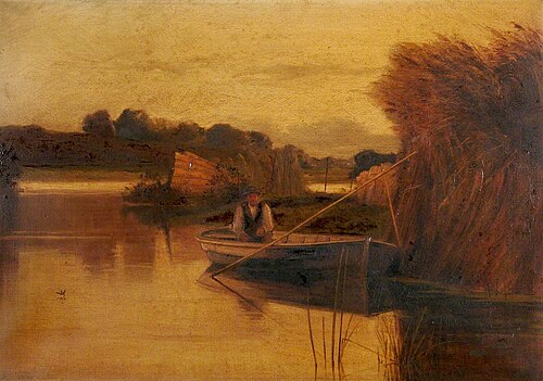 Shades of Evening, Barton Broad, Norfolk, 1876, Charles John Watson