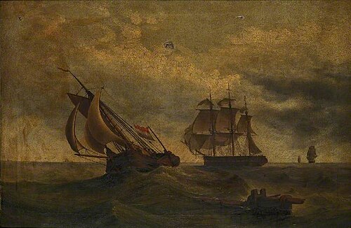 Dutch Herring Buss and Barque, 1850, Charles Lucop